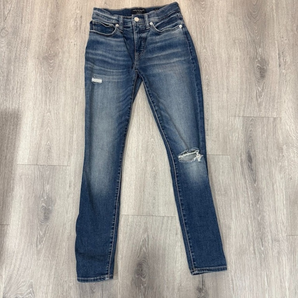 Lucky Brand Ava Mid Rise Super Skinny Distressed Jeans Blue‎ Size 2/26 Regular